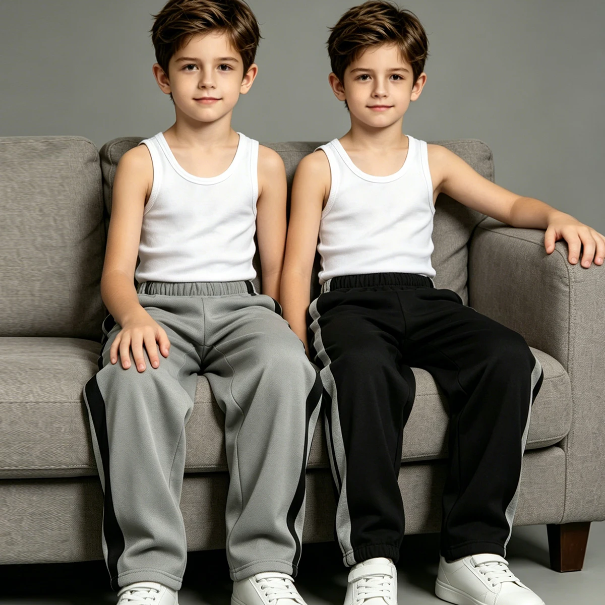 Children's Pants Autumn Two-Color Splicing Loose And Fashionable Sports Comfortable Elastic Waist Casual Pants Multifunctional