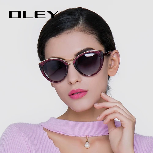 Imagen 2 del producto OLEY, gafas de sol tipo ojo de gato de alta calidad, gafas de sol polarizadas de diseñador de marca para mujer, gafas de conducción, gafas zonnebril dames