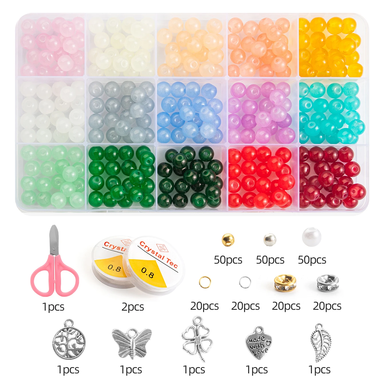 Glass Beads Bracelet Making Kits with 28 Colors
