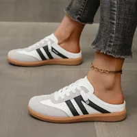 Women Mules Shoes Sports Round Toe Flat Female Footwear Casual Sneakers Clogs Platform Summer Slip on Creeper Baotou Slippers