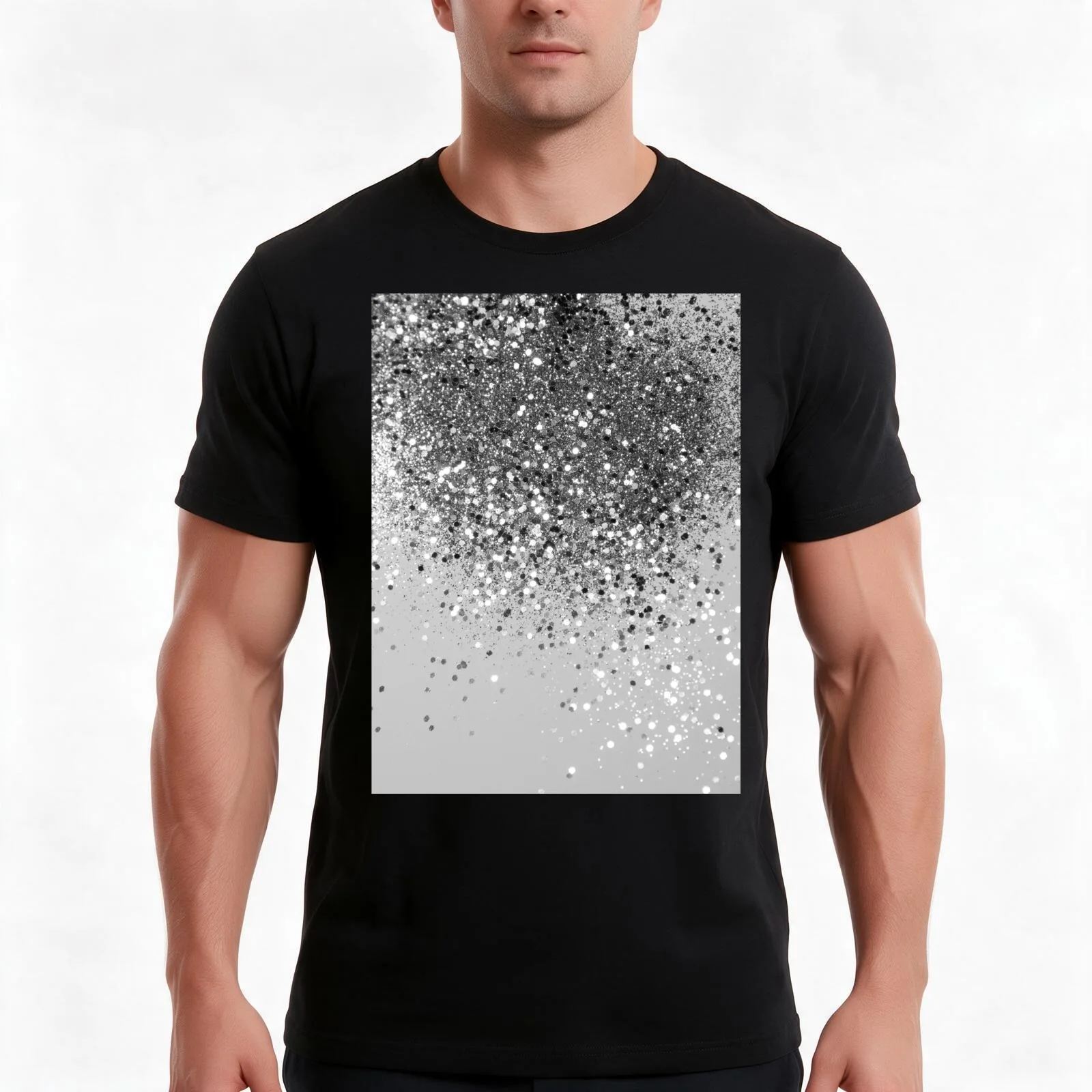 Soft Silver Gray Glitter #1 (Faux Glitter - Photography) #shiny #decor #art T-Shirt Summer Casual Cotton Tee Unisex Men Women