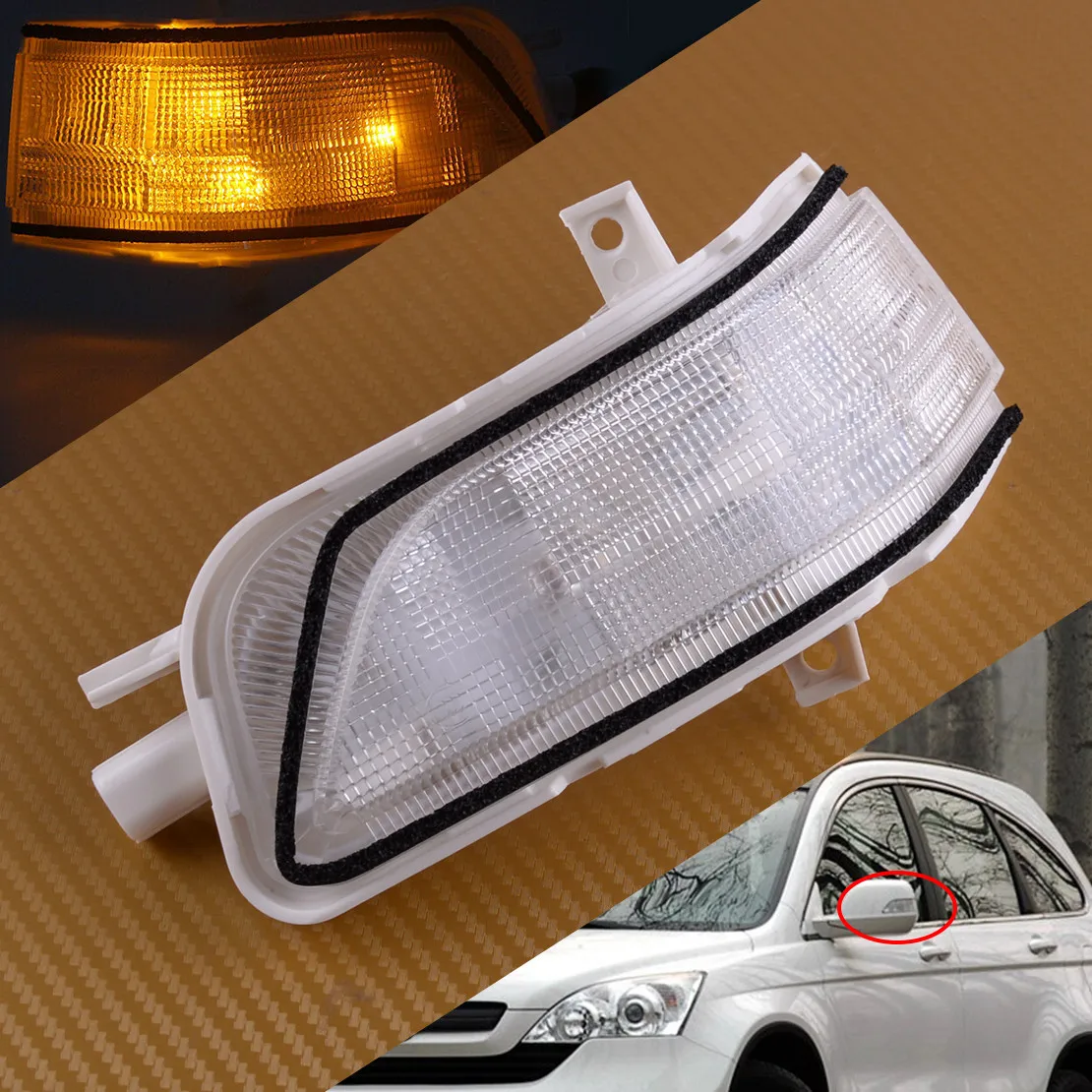 Left/Right Door Side Wing Mirror Indicator Light Lamp fit for Honda CRV / CR-V 2007-2011 / Crosstour 2012
