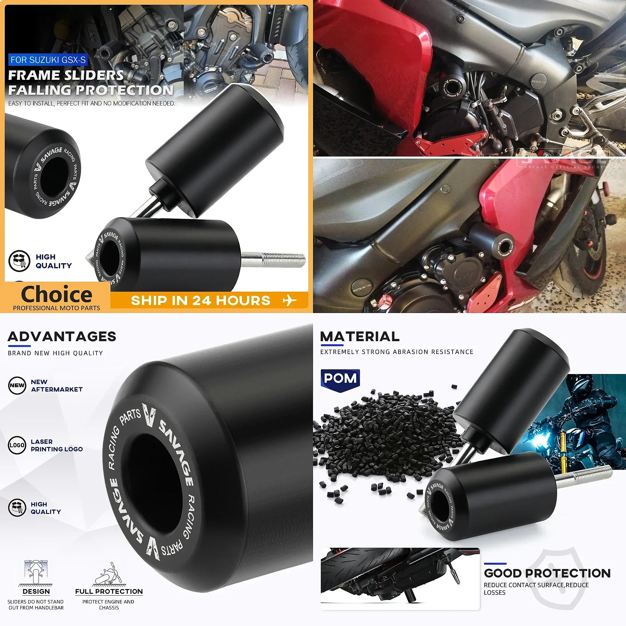 GSX-S1000 Frame Slider Crash Protector for Suzuki GSXS950 GSXS1000 Katana 1000 Motorcycle Engine Crash Pad Falling Protection