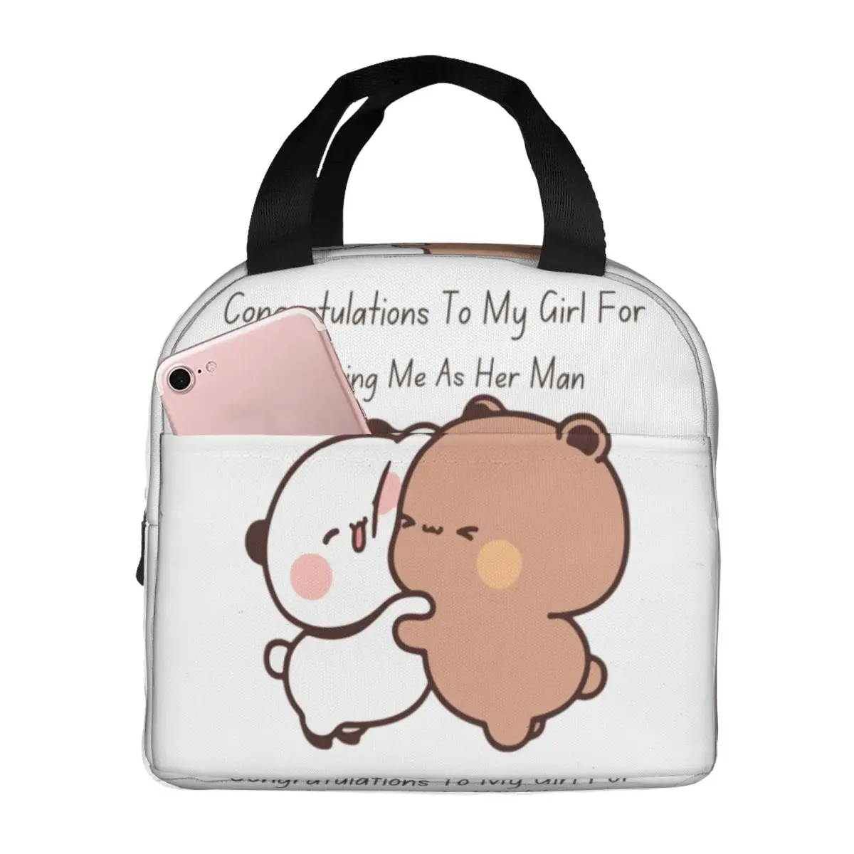 Panda Bear And Brownie BUBU DUDU Couple Insulated Lunch Bag for Women Waterproof Cooler Thermal Lunch Tote office Work School