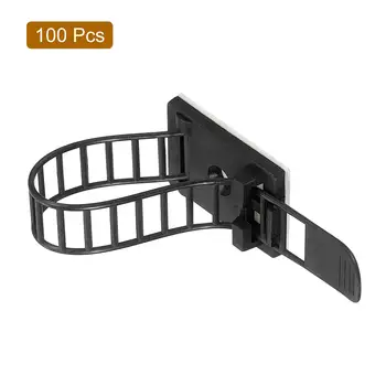 100個裝有黏性電纜夾,可調式尼龍電纜線整理器,電纜管理夾,電纜夾,適用於辦公桌、汽車、家庭辦公室 8 最佳銷售 電線整理夾 - №7