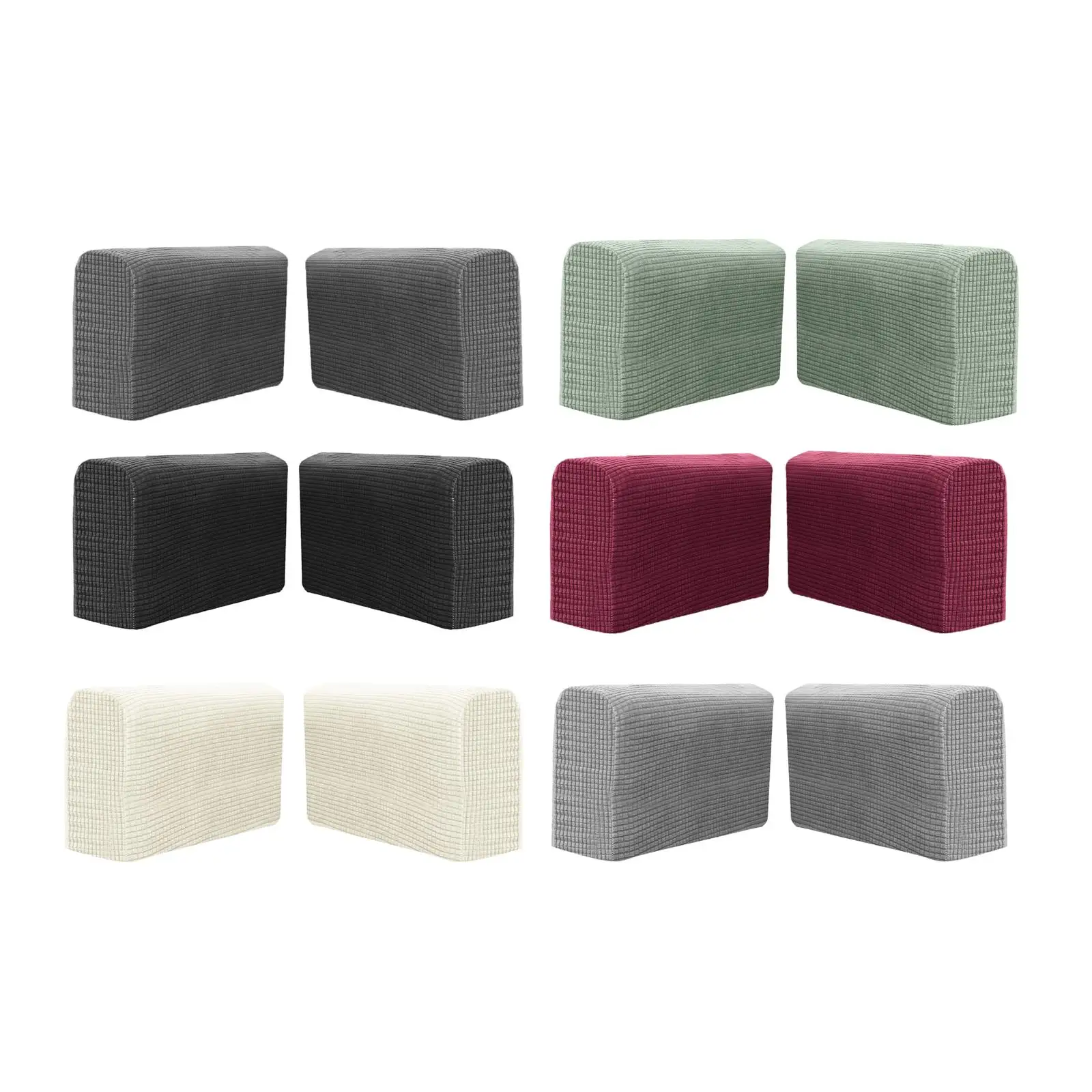 1 Pair Sofa Armrest Cover Soft Polyester Jacquard Stretchable Slipcover Arm Covers for Recliner Loveseat Couch Arm Protector