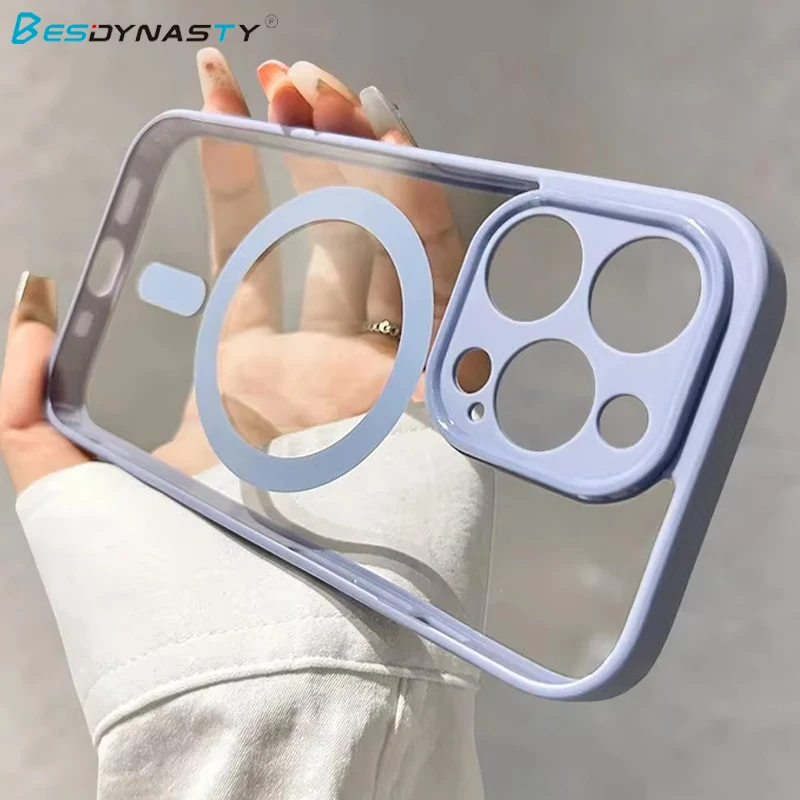 Luxury Wireless Charge For Magsafe Transparent Case For iPho