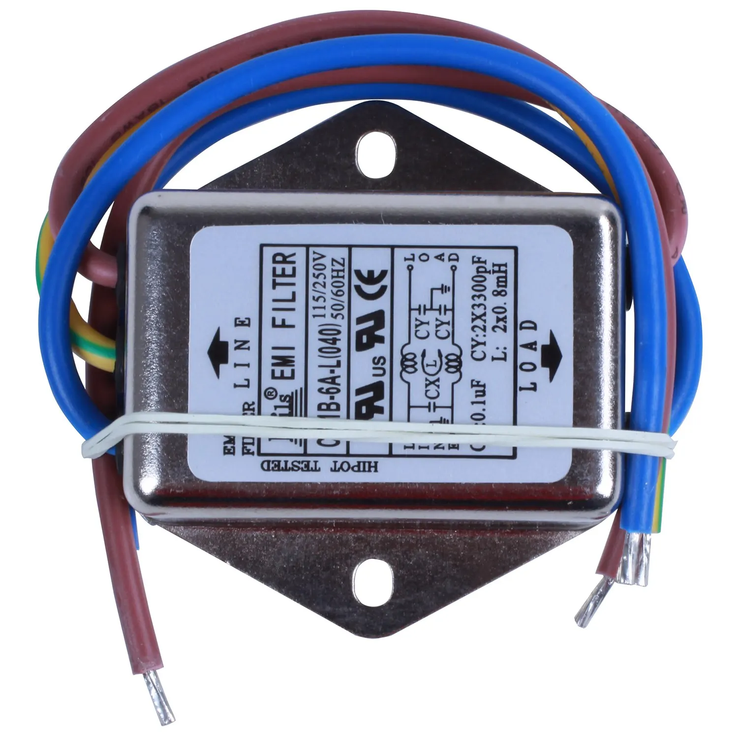 AC 115 V / 250 V 6 A EMI individual Phase noise filter