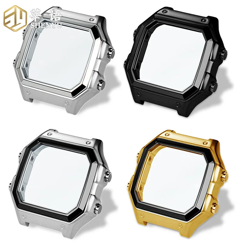 

Shenyu Precision Stainless Steel Metal Case For Casio Retro Square 3299 AE-1200 1300 Watch case Stainless Steel Bezel Mod Case