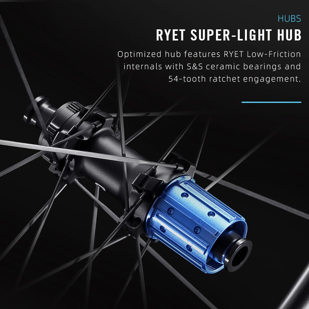 RYET RATCHET AeroFuseホイール1059g RYET 1059g Full Carbon Road Wheelset Ultra Light Aero Disc Brake