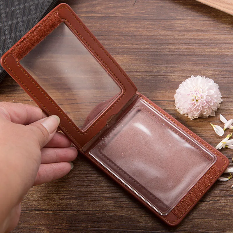 

1 шт., держатель для удостоверений личности из искусственной кожи, держатель для бейджа для удостоверения личности, именная бирка для визитных карточек, студенческая удостоверение личности