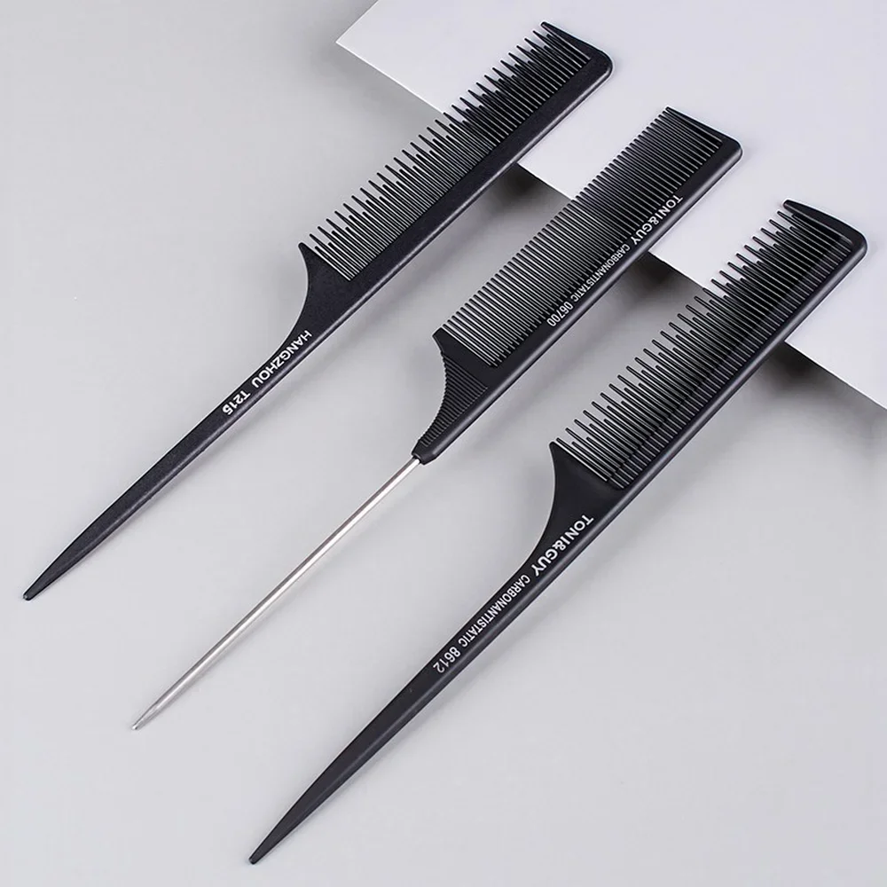 Hairdressing Pointy Tail Comb Steel Needle Pointed Comb Hair Cutting Comb Hairdressing Hair Coloring Brush Haircut Styling Brush