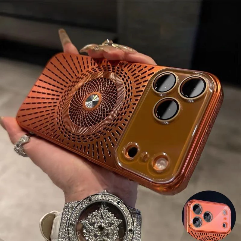 

Магнитный дышащий стеклянный защитный чехол для объектива для iPhone 17, Air 16, 15, 14, 13, 12, Pro Max Plus, противоударный жесткий чехол Magsafe