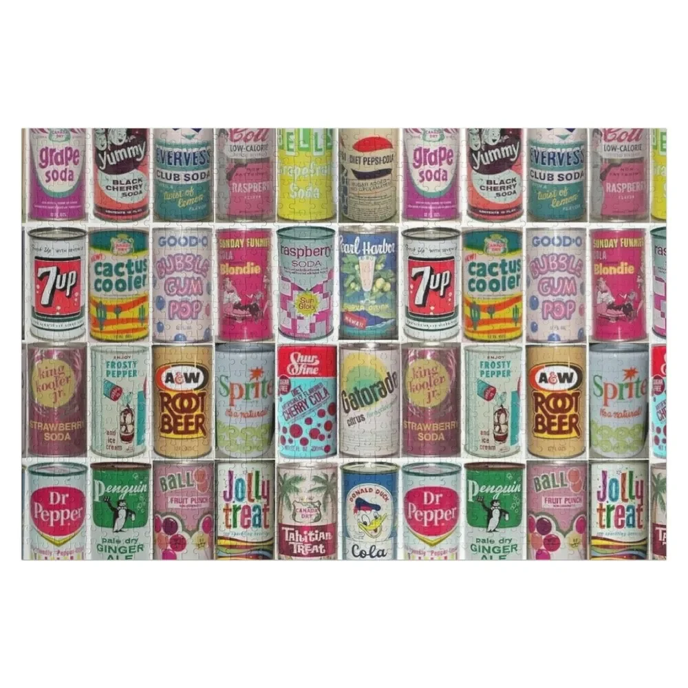 

Vintage Soda Cans Jigsaw Puzzle Picture Works Of Art Custom Name Child Toy Personalized Toy Puzzle