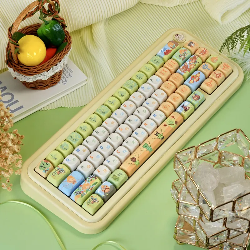 Anime‑Style 130‑Key PBT Keycap Set, MOA Profile Custom Key Caps for Mechanical Keyboard, Gaming Peripheral Gift for Boys & Girls