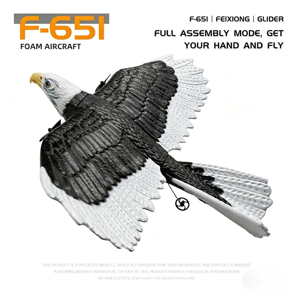 

JIKEFUN 2-Channel Fx651 RC Aircraft Eagle Wing Glider 2.4G Wireless Motor Remote Control Fixed Wing EPP Foam Toy Boy Gift