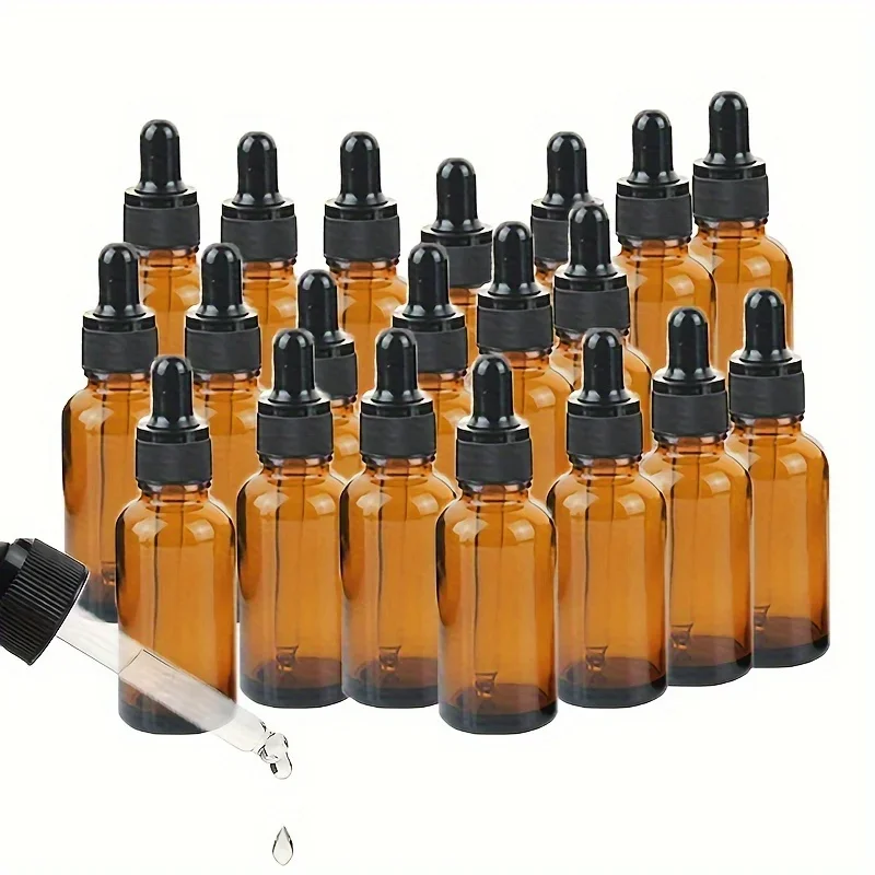 5/10/20pcs + 4 accessories 5/10/15/20/30ml refillable glass dropper bottle 2 funnels 2 pipettes for essential oils and perfumes