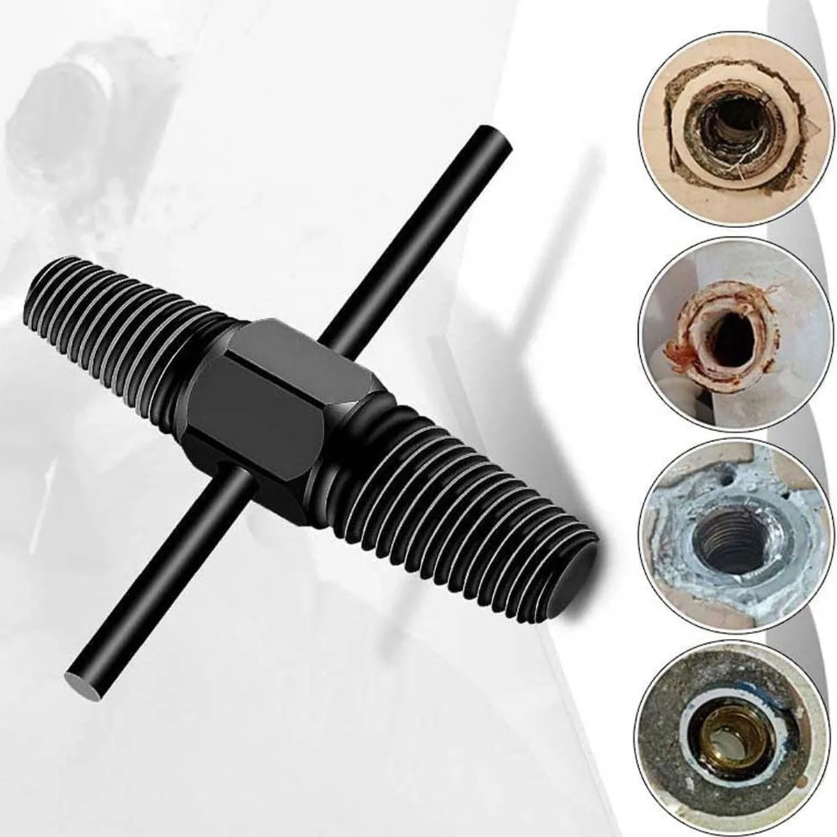 Screw Extractor- Dual-use Water Pipe Screw Removal Tool for Pipes Valve Faucet, Easy Out Stripped Screw Damaged Bolt Extractor