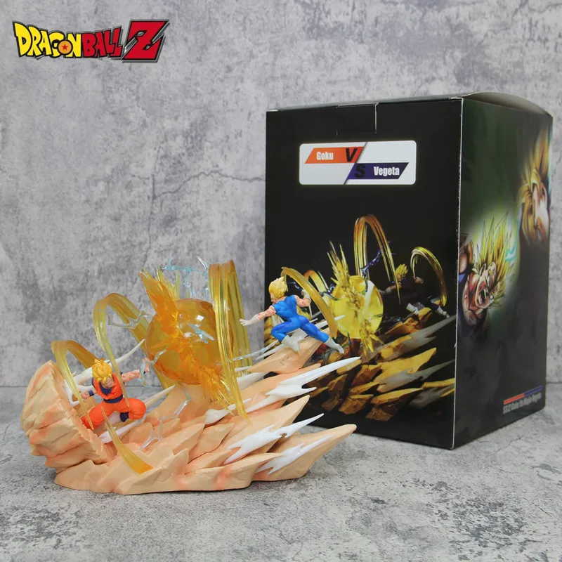 2024 New Dragon Ball Goku Vs Vegeta Figures Super Saiyan Ultimate Showdown Can Emit Light Toy Collect Model Ornaments Gifts