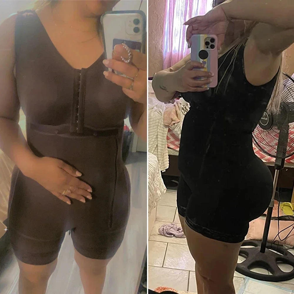 High Compression Body Shaper Faja Bodysuit Corset Top Side Zipper Original Colombian Girdles Postpartum Slimming Shapewear