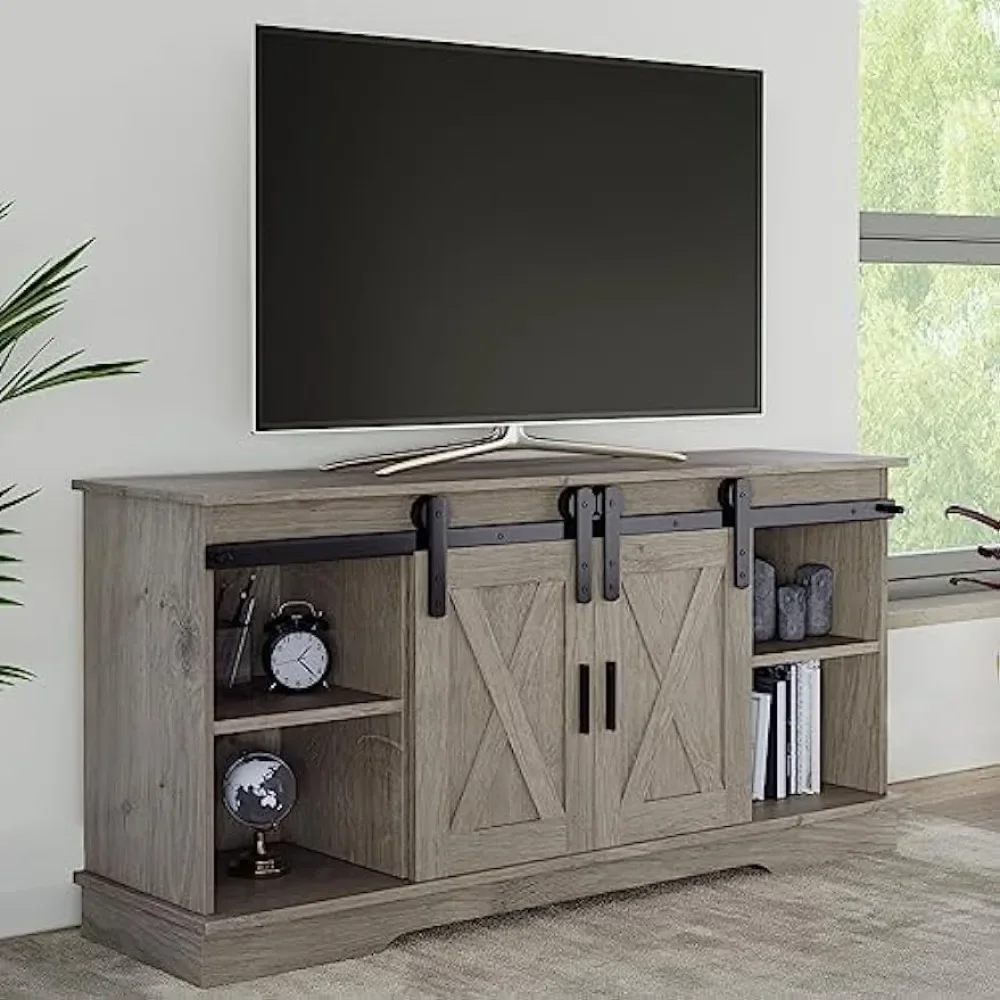 65-inch TV Stand, Gray Woodgrain