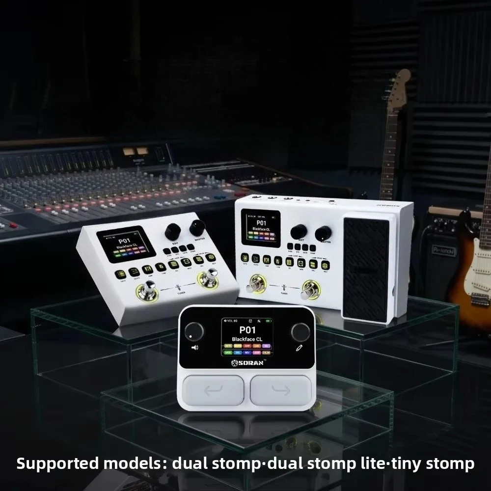 for SORAN Guitar Bass Multi Effects Pedal NAM/IR Bluetooth Recording Drum Machine Rechargeable Portable Desktop Guitar Pedal
