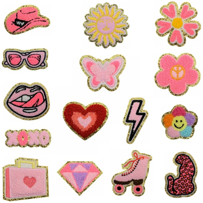 

10 шт. цветок для багажа, полотенца в форме сердца, вышитые нашивки, одежда, шляпа, сумка для ремонта обуви, телефон, праздничная подарочная коробка, декор, аксессуар «сделай сам»