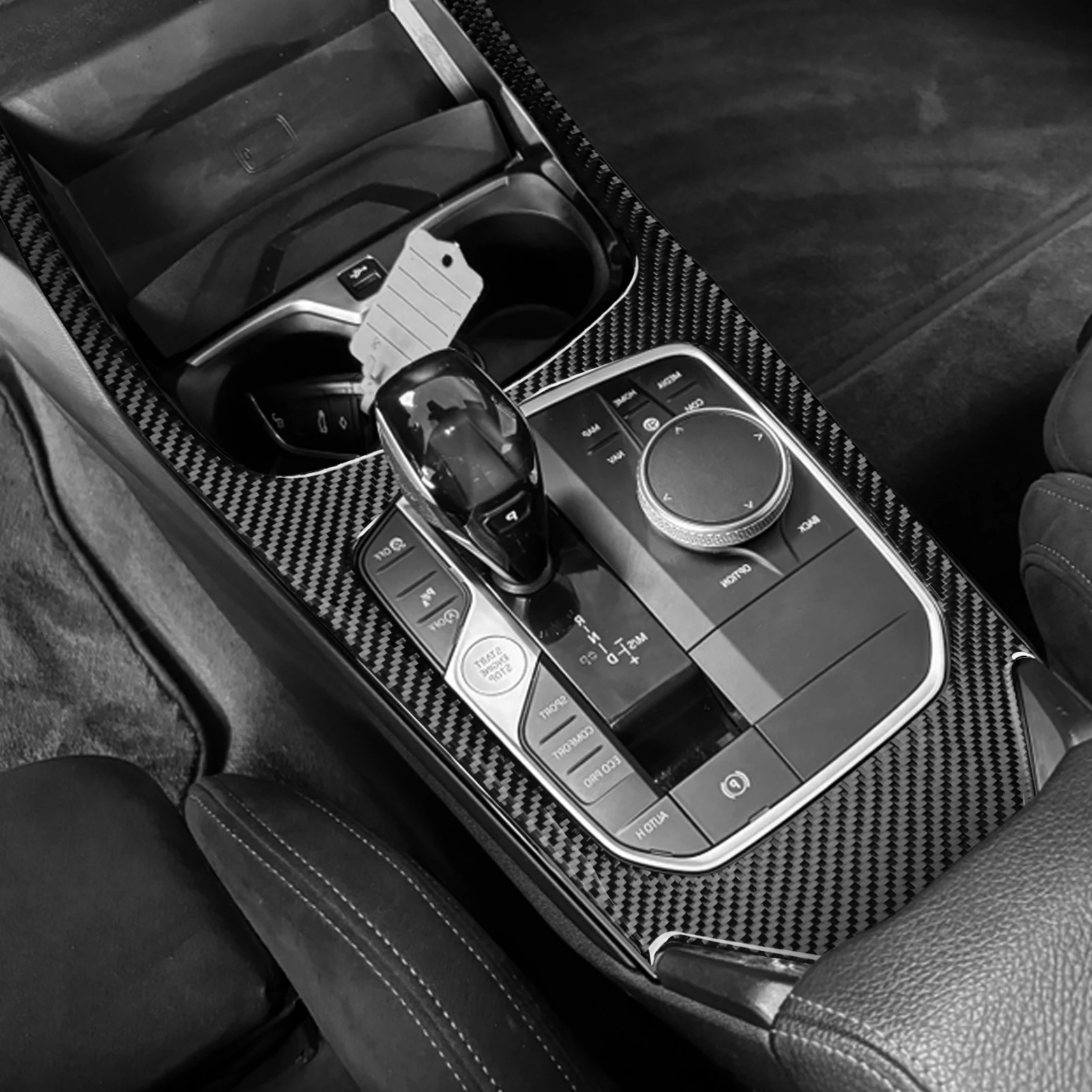 Car Door Trim Air Vent Decorations Window Regulator Panel For BMW 1/2 Series F40 F44 2020-2024 Carbon Fiber Interior Sticker