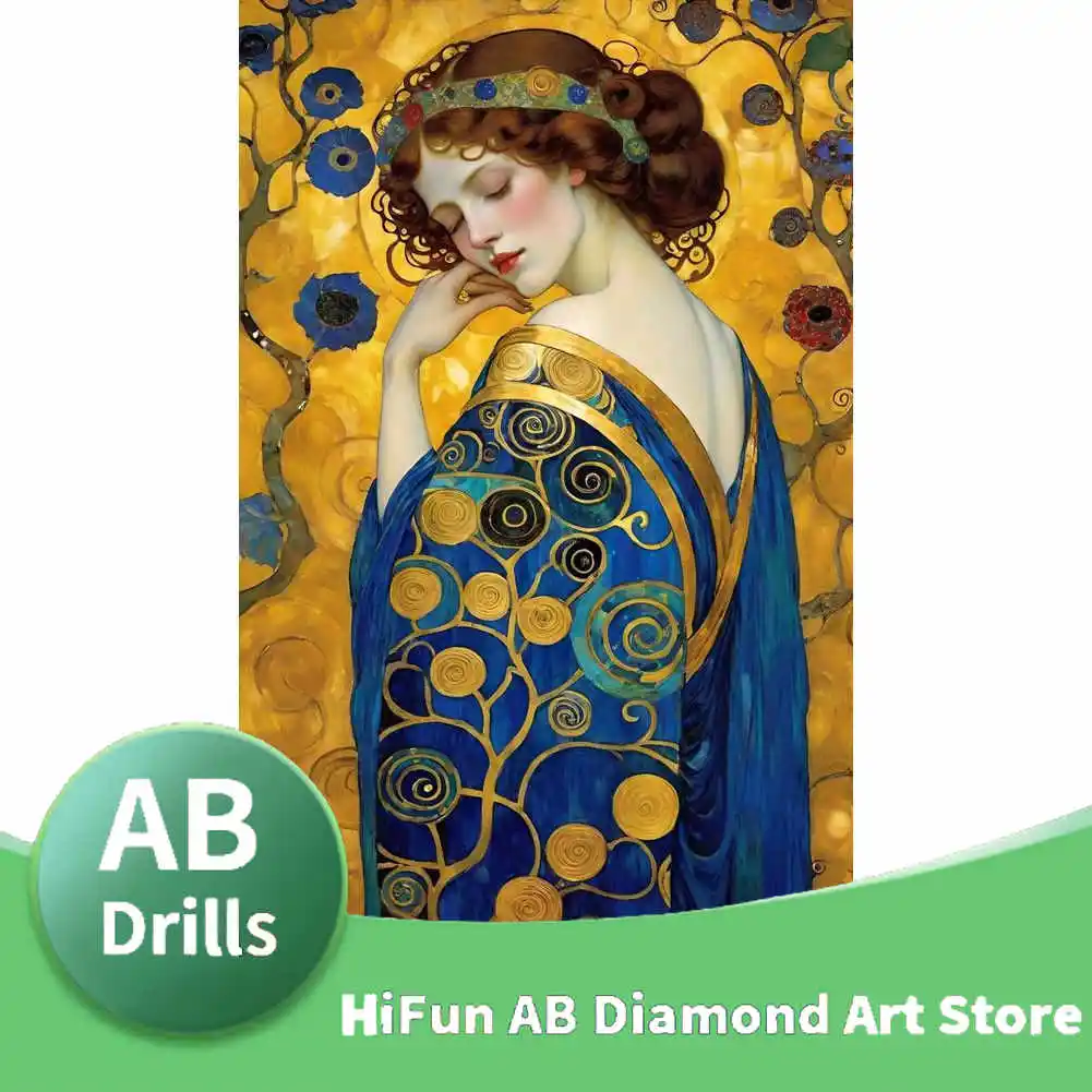 

Алмазная живопись Klimt Art AB Drill, Новое поступление 2024, большой размер, Женский портрет, сделай сам, полная мозаика, вышивка, девушка, картина, декор