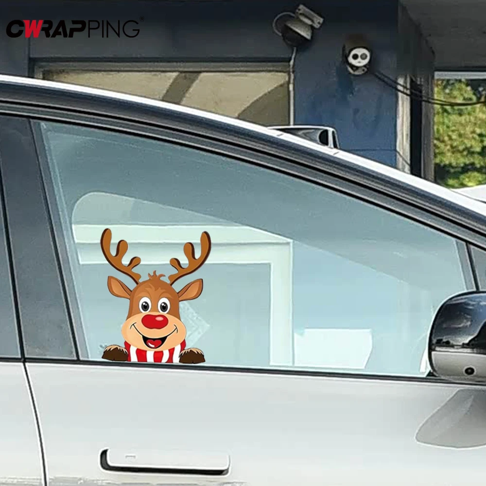 سيارة الممسحة الخلفية صائق عيد الميلاد سانتا كلوز الأيائل عيد الميلاد الجدة ملصق السيارات ممسحة نافذة الشارات عيد الميلاد الديكور الحلي #5