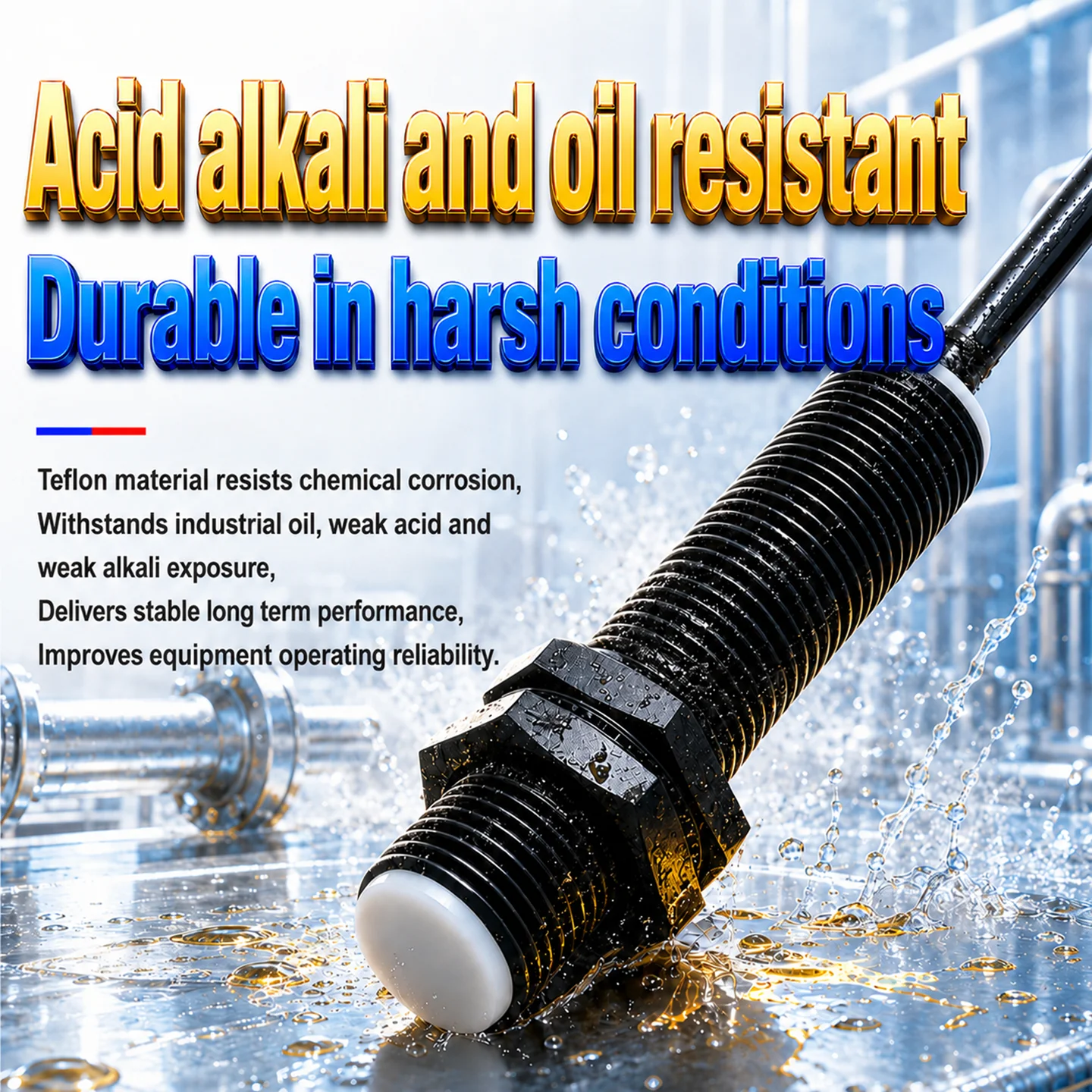 ZHICAN ZC2TF PTFE Proximity Sensor IP68 Anti-Weld Slag Corrosion Resistant Metal Detector for Welding Fixture Press Machine Tool