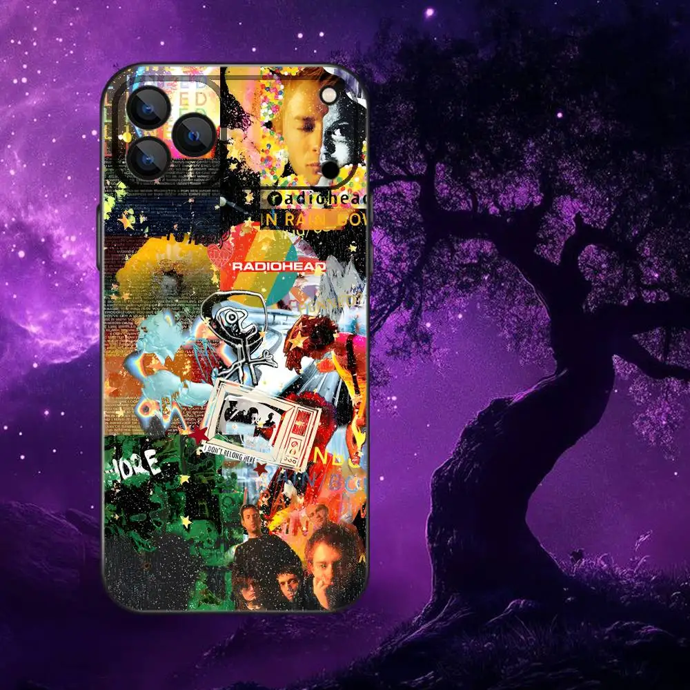 Funda de teléfono Radiohead Rock Band para iPhone 17,16,15,14,13,12,Pro,Max,Plus,E,SE4,Air,Mini caja suave negra