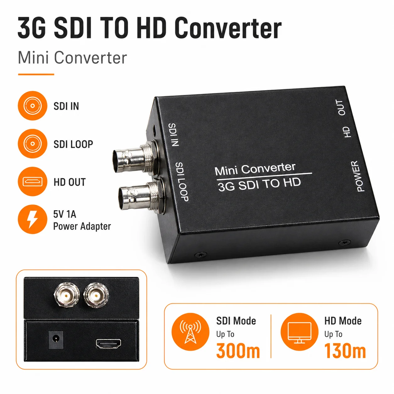 Amoonsky SCH1 Mini 1080P SDI Signal Converter 3G SDI to HD Converter for Multiple Type Devices As TV Camera LED LCD Display