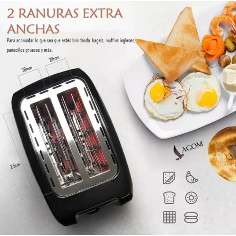 Toaster 750W  Toster BH-002 Mini Oven 2 pieces ultra wide 6 baking temperature uniform fast stainless steel  to  BPA  bread for