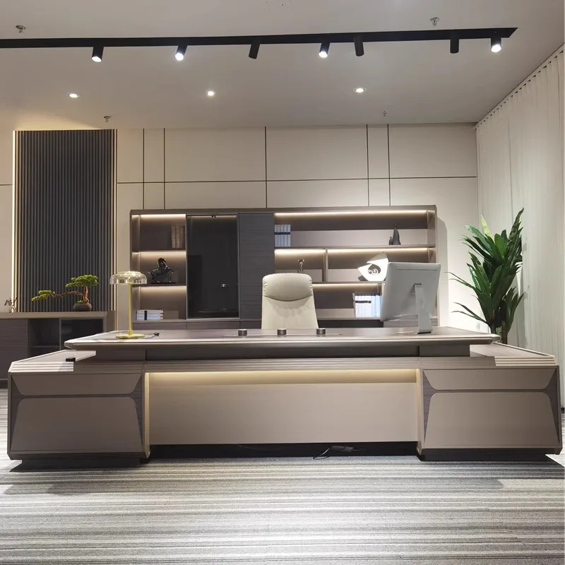 

Высококачественный простой современный легкий роскошный стол президента, офисное руководство общейчера, стул, стол человека