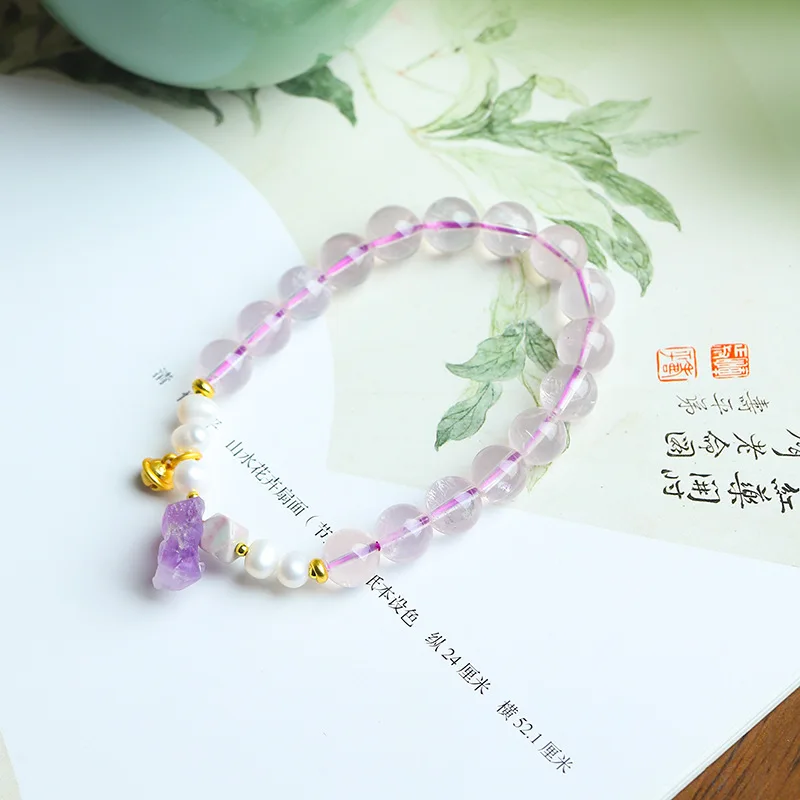 [Waiting for Love] Girly Sweet Grass Amethyst Simple Personality Female Bracelet