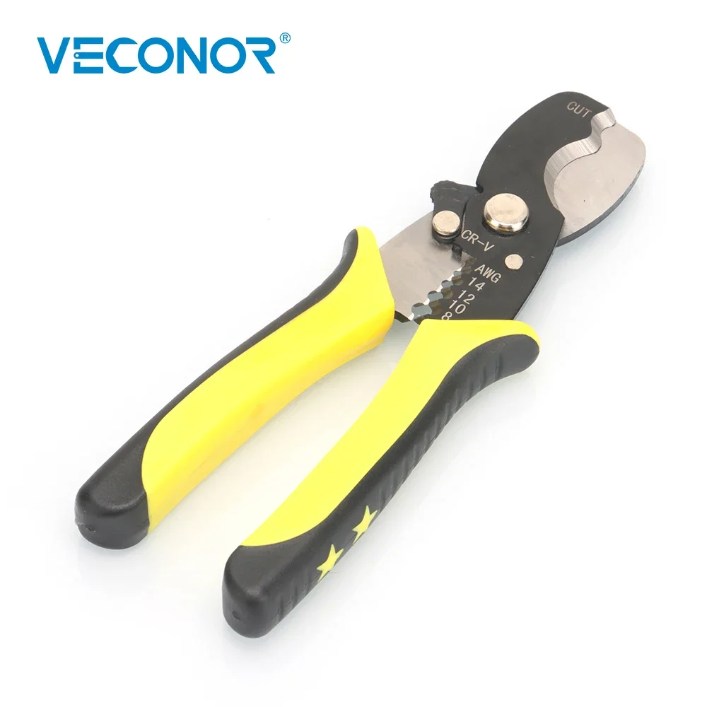 Multifunctional Cable Wire Stripper Stripping Cutter Knife Crimper AWG & Metric Scale