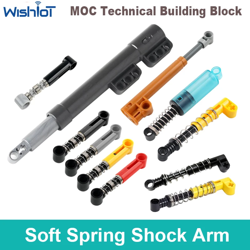 4 قطعة ذراع الصدمات الربيعية الناعمة MOC الطوب التكنولوجي لتقوم بها بنفسك أجزاء اللبنات الذراع امتصاص الصدمات للعب 76537 95292 2909