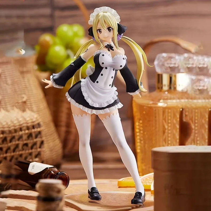 

17cm Anime Fairy Tail Lucy Virgo Form Maid Handmade Desktop Ornament Model