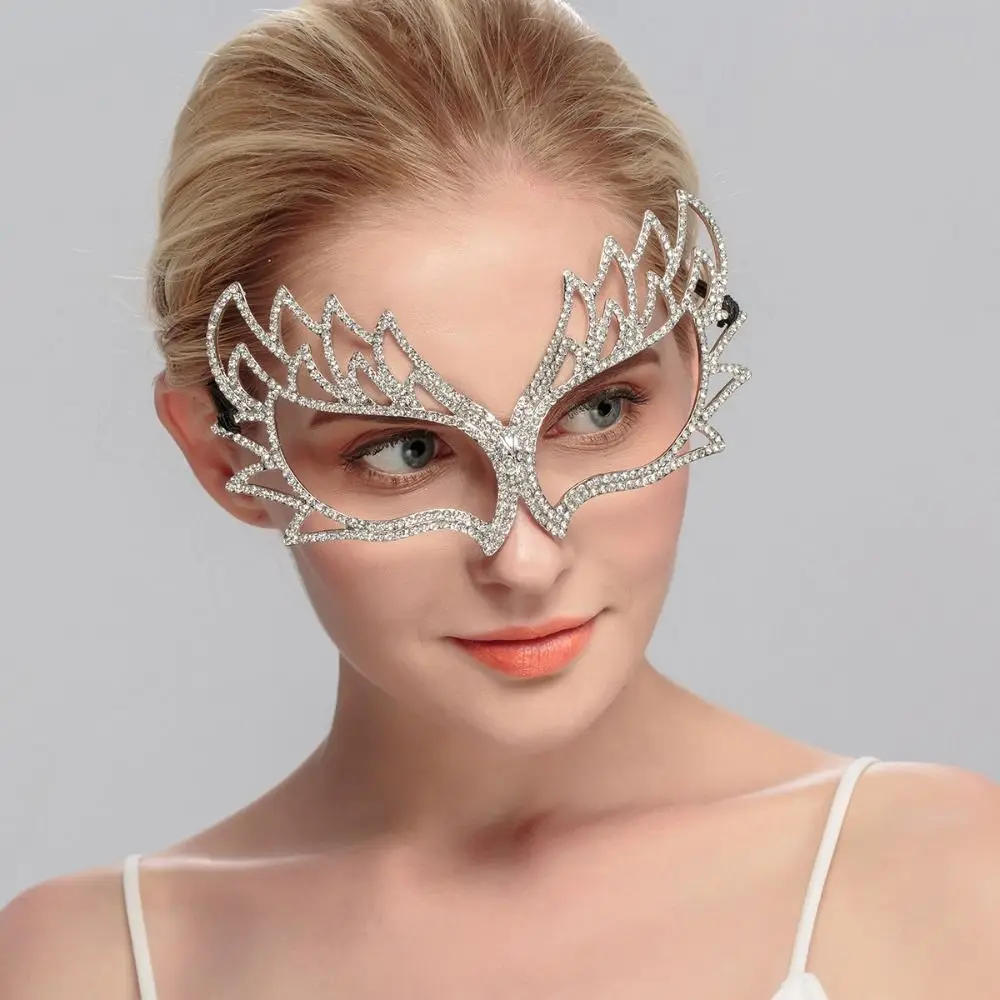 Veil Rhinestone Mask Face Chain Masquerade Jewelry Masquerade Mask Full Face Carnival Costume Props Facial Jewelry Accessories