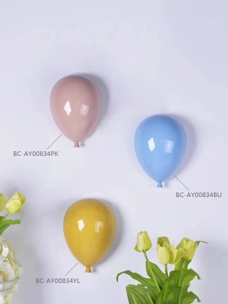 

Керамический воздушный шар, настенное украшение, современный домашний фон, детская комната, милый мультяшный стереоскопический