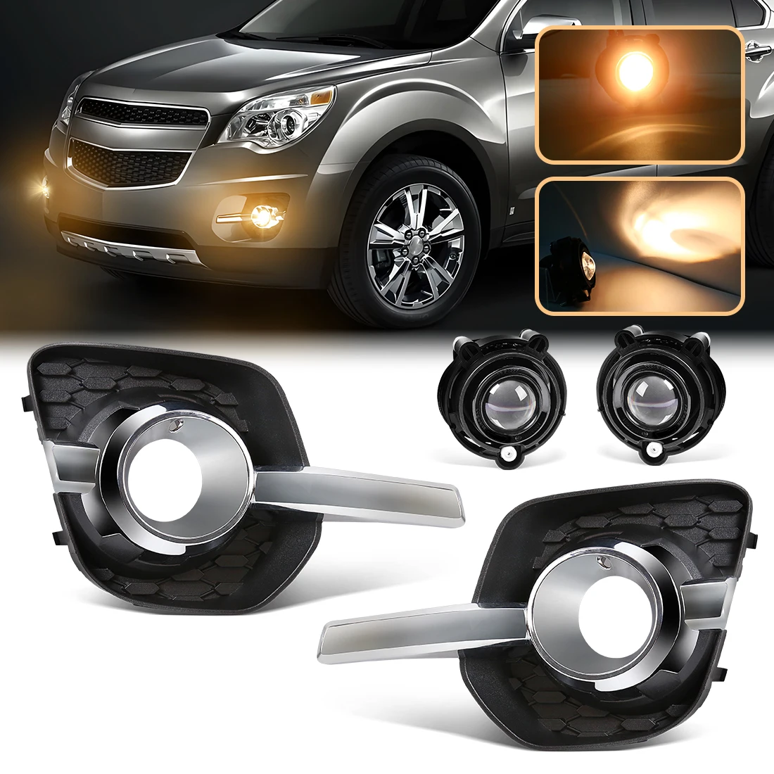 Fog Light Assembly For Chevrolet Equinox 2010-2015 Front Bumper Fog Lamp Driving Daylights Kit with Wire Harness Car Accessories