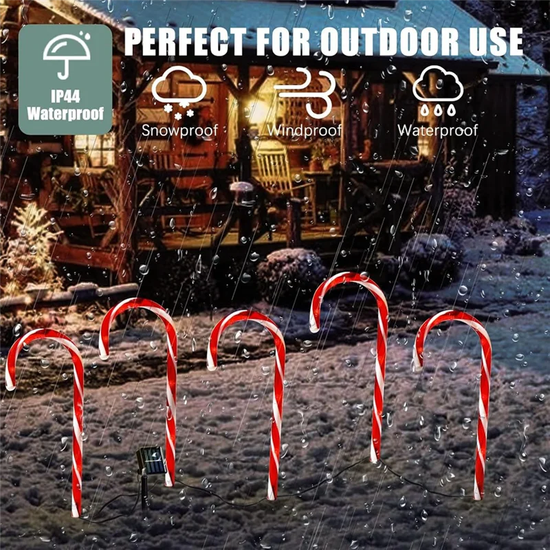 GYTB-Solar Christmas Candy Cane Lights Outdoor Christmas Decorations Waterproof Pathway Lights Garden Lights