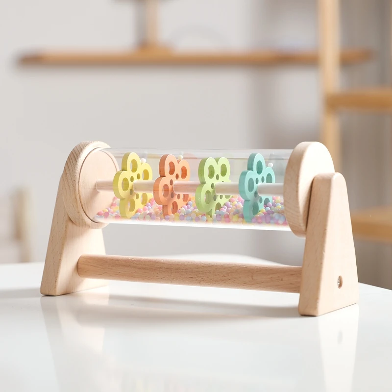 Montessori Baby Rain Stick Rainbow นาฬิกาทราย Rain Music Rattle สนับสนุนเด็ก Montessori Sensory ของเล่นเด็กของขวัญเพื่อการศึกษา