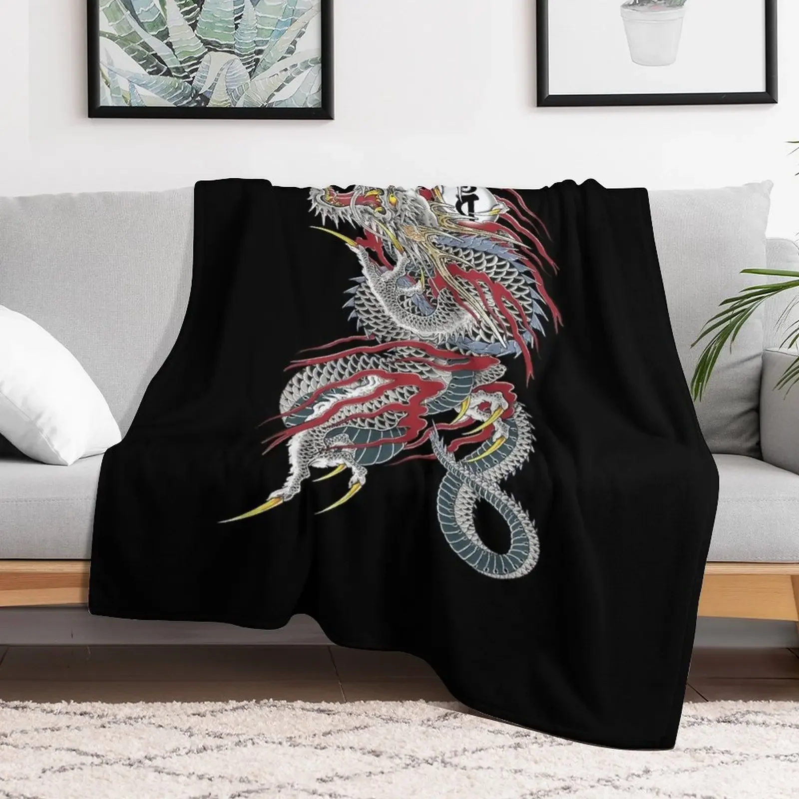 Kiryu Kazuma - Dragon of Dojima (Yakuza) Throw Blanket Warm Accent Blanket for Living Room Decoration