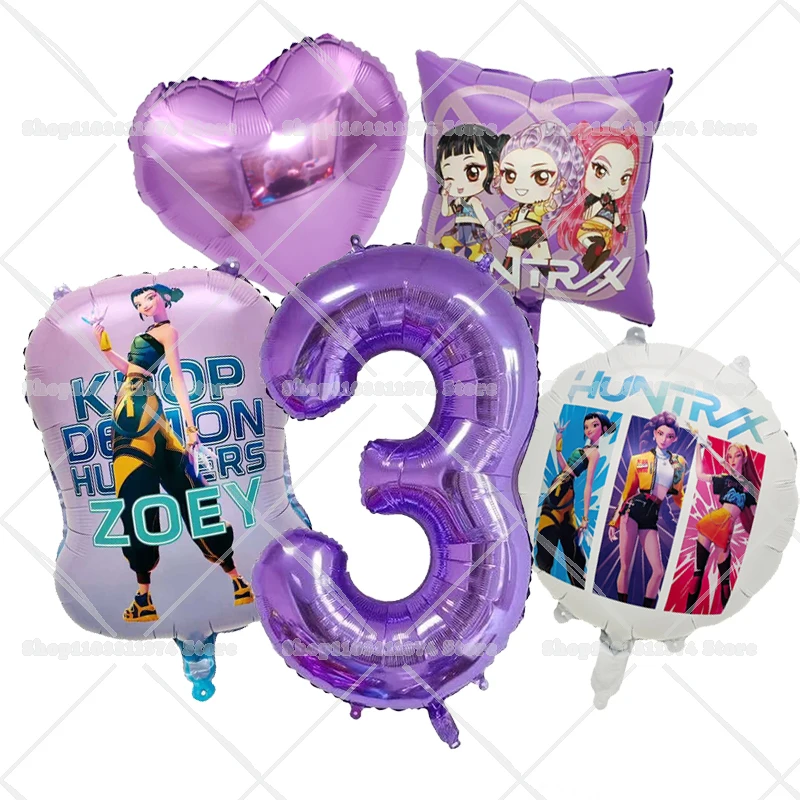 Anime Figuur Verjaardagsfeestje Decoratie Nummer Ballonnen Set Meisjes Jongens Feestartikelen Ronde Liefde Vorm Ballonnen Thuis Ornament Props