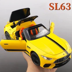 New 1:22 Benzs SL63 Supercar Alloy Model Car Toy Diecasts Metal Casting Sound and Light Car Toys For Children Vehicle