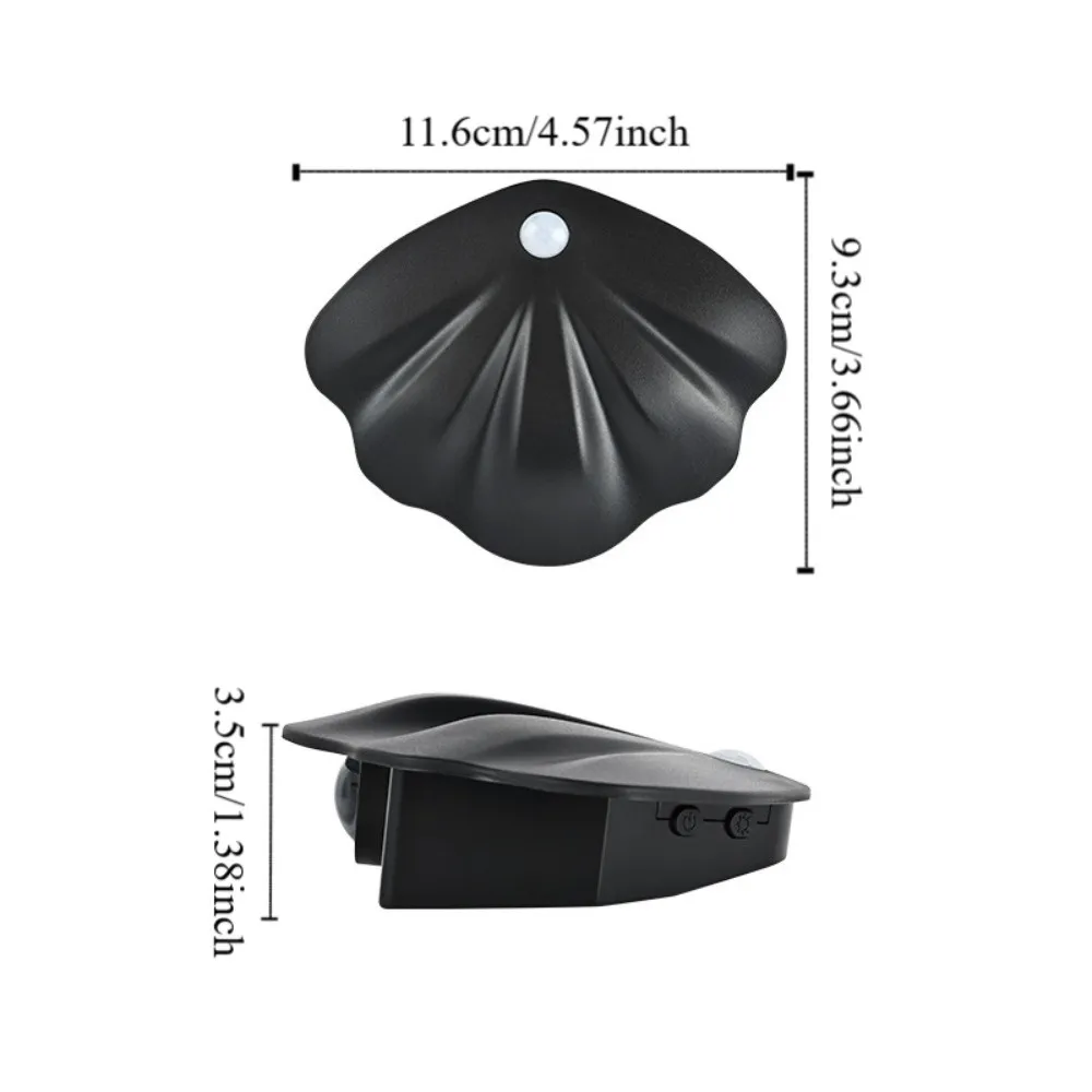 Three Colors LED Night Light USB Charging Energy Saving Shell Shape Lamp Plastic Shell Adjustable Brightness