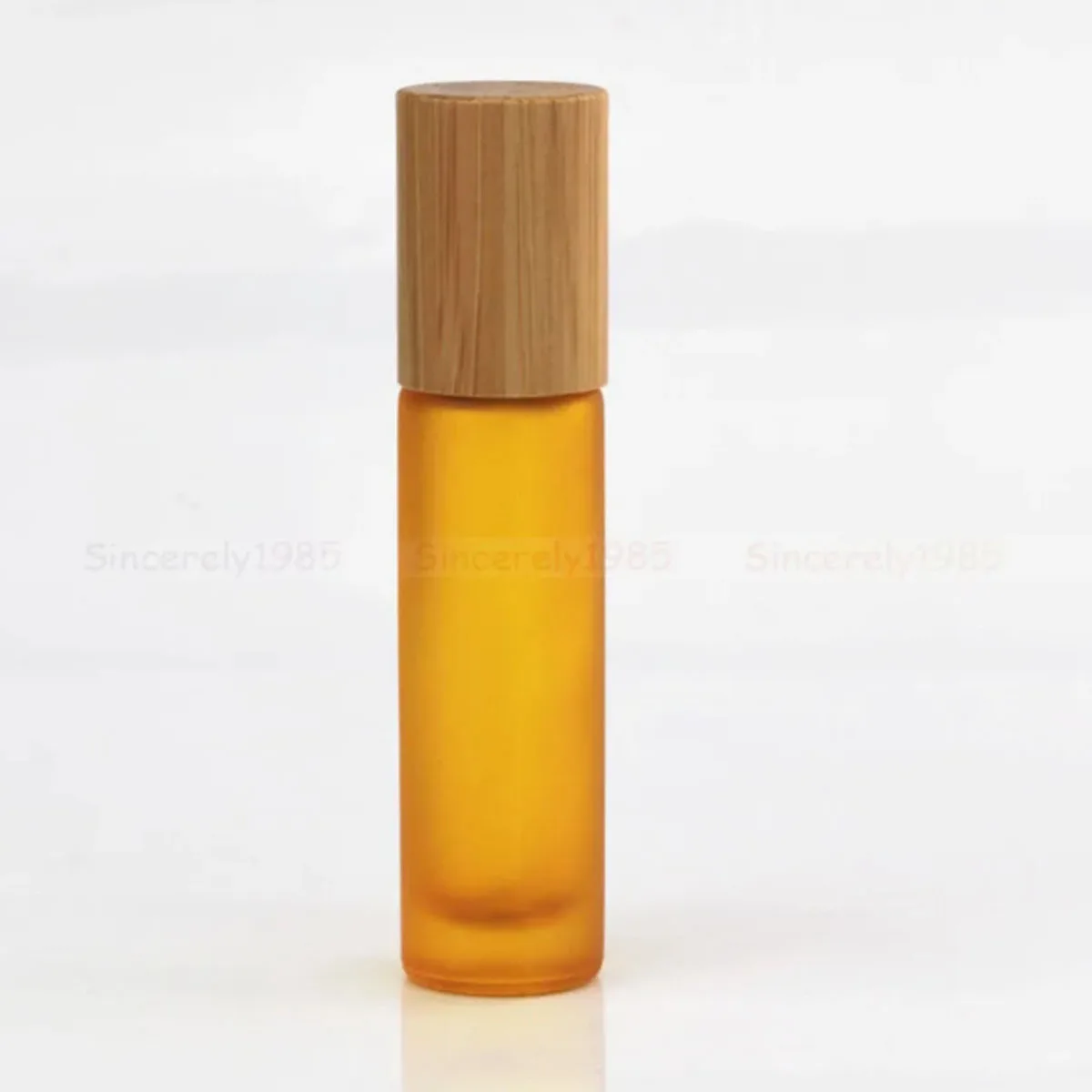 10 Buah 5ML 10ML Tutup Bambu Beku Kaca Kosong Botol Roll-On Stainless Roll On Ball Parfum Botol Aromaterapi Botol Roller