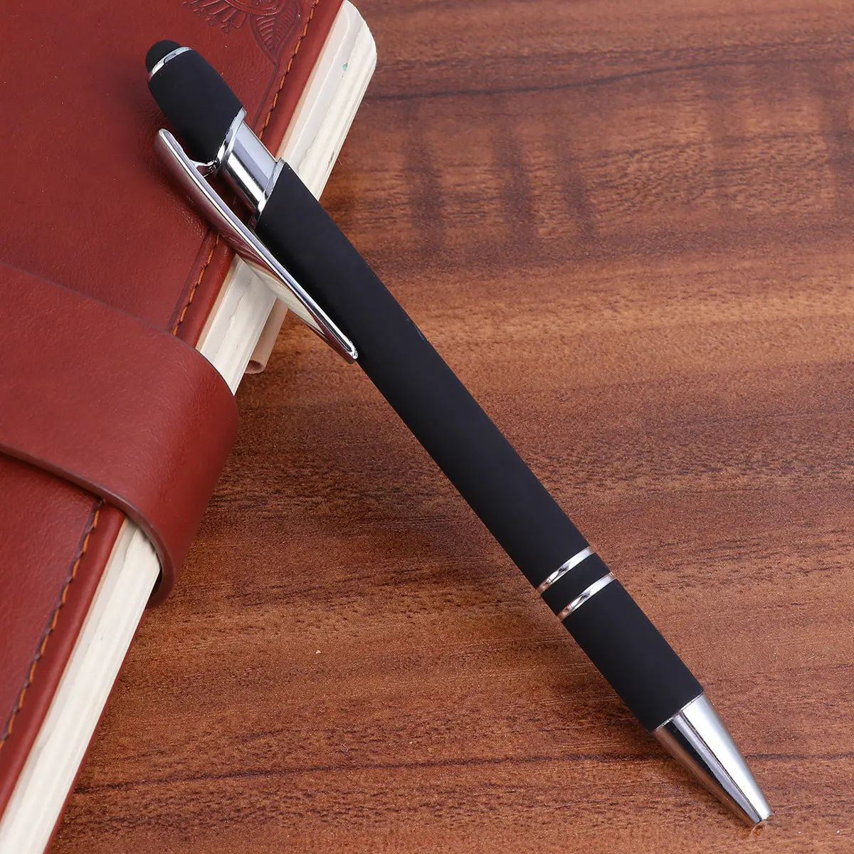 

Metal 2-in-1 Multi-Function Click Ball Pen with Conductive Cloth Tip for Tablets Smartphones Capacitive Touch Screens Precision
